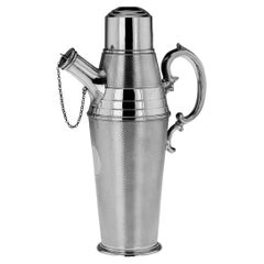 Vintage 20th Century English Art Deco Solid Silver Cocktail Shaker, London, c.1935