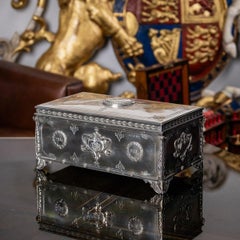 20th Century English Art Nouveau Solid Silver Presentation Cigar Box, circa 1916