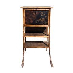 20th Century English Bamboo and Chinoiserie Secretary