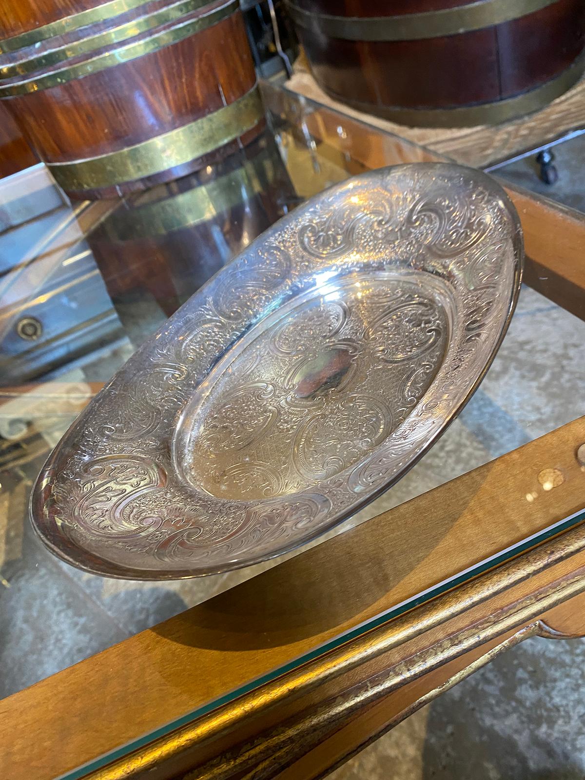 20th Century English Barker Ellis Silver Plate Dish, Marked In Good Condition For Sale In Atlanta, GA