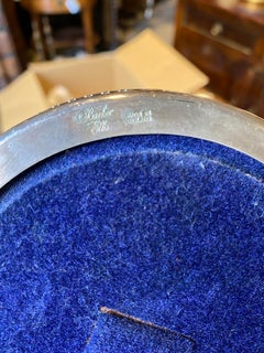 20th Century English Barker Ellis Silver Plate & Wood Wine Coaster, Marked