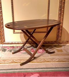 20th Century English Captain's Coffee Table / Table, Yew Tree