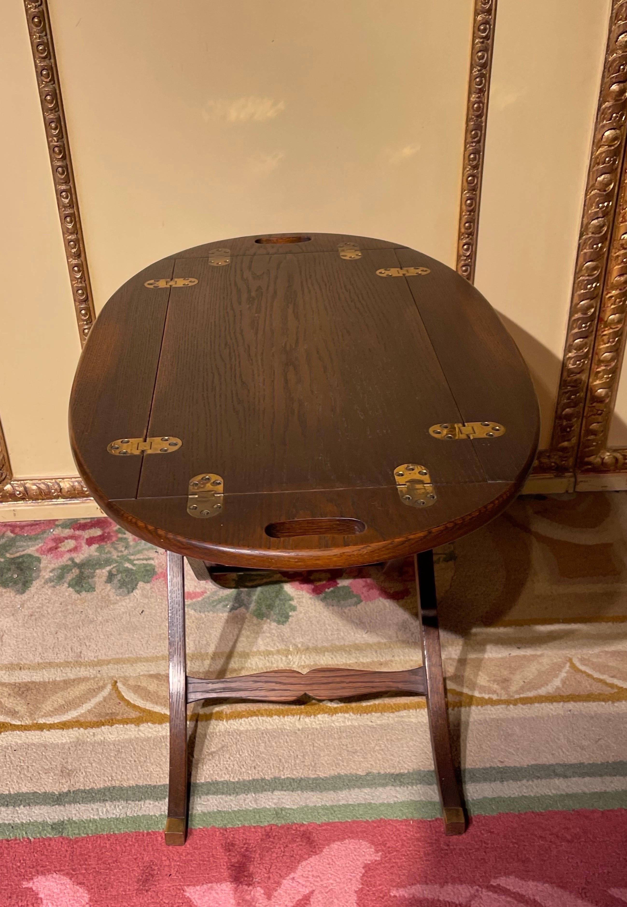 Oak 20th Century English Captain's Coffee Table / Table, Yew Tree For Sale
