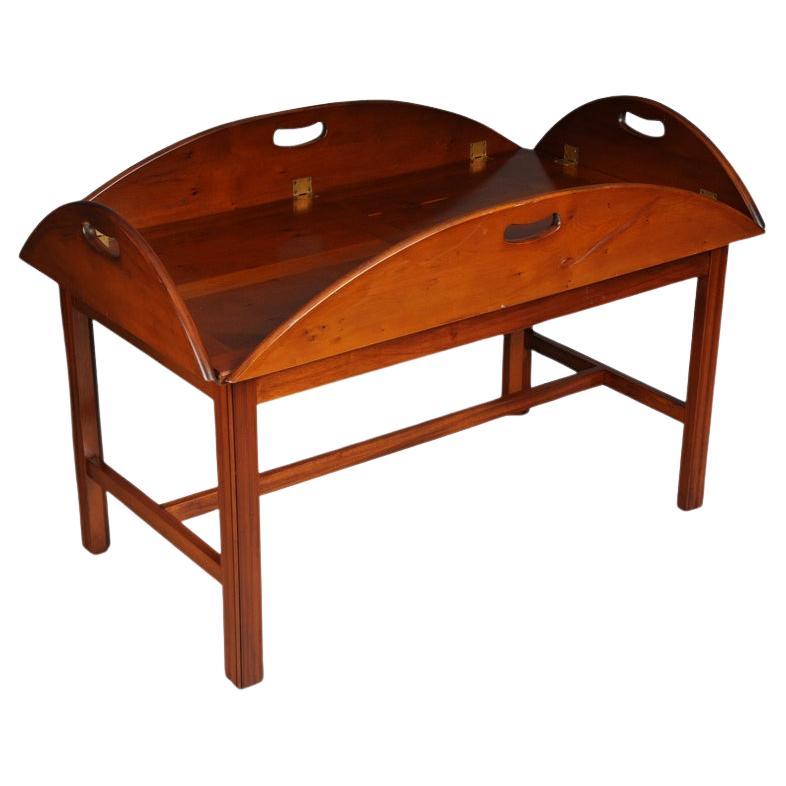 20th Century English Captain's Coffee Table / Table, Yew Tree