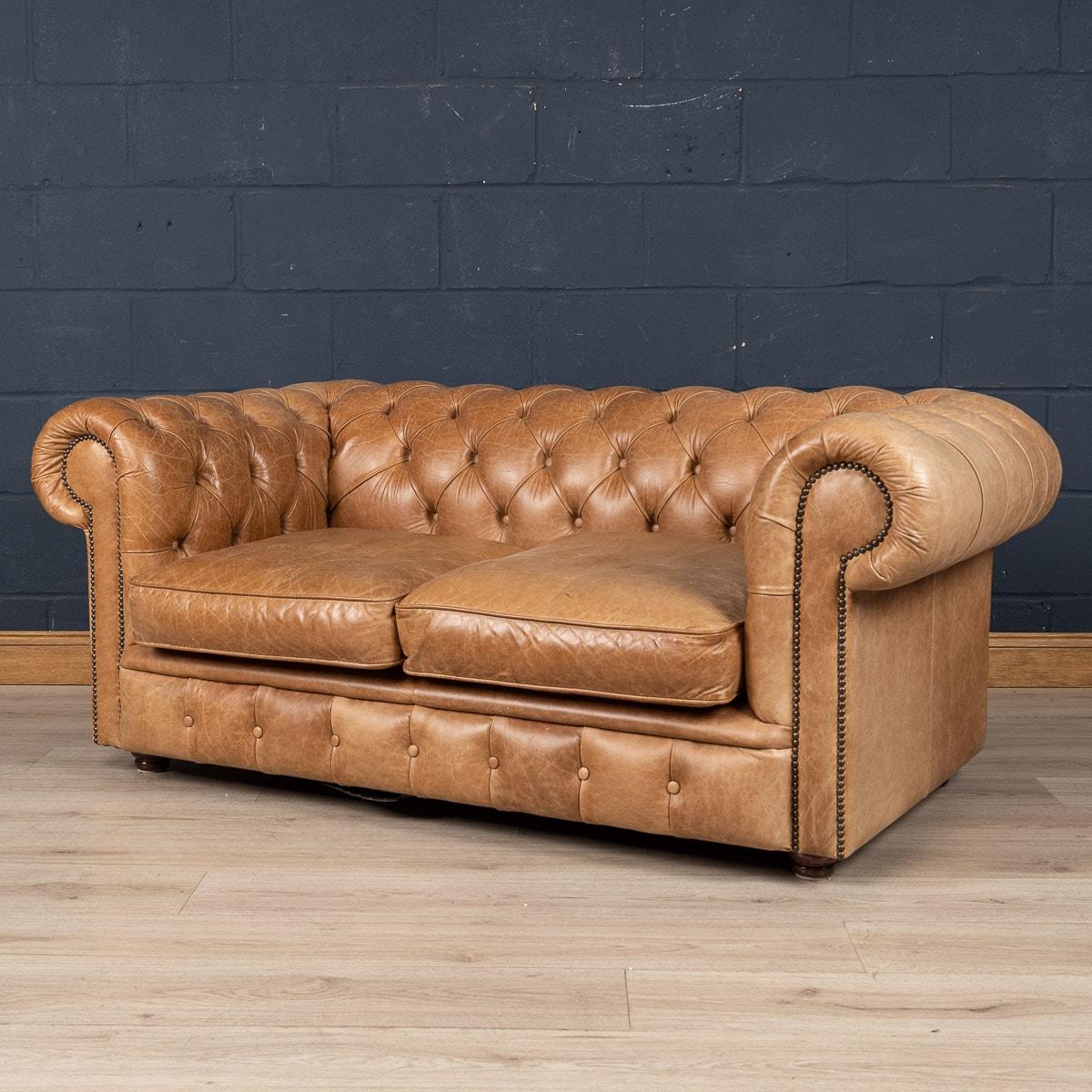 British 20th Century English Chesterfield Leather Sofa