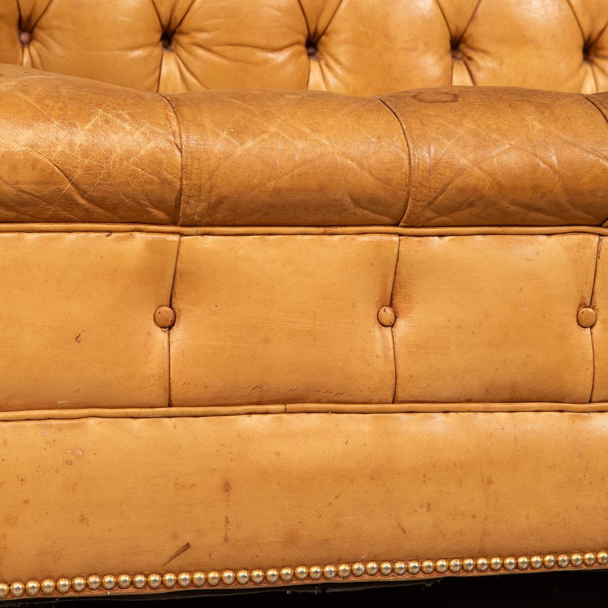 20th Century English Chesterfield Leather Sofa with Button Down Seats circa 1960 11