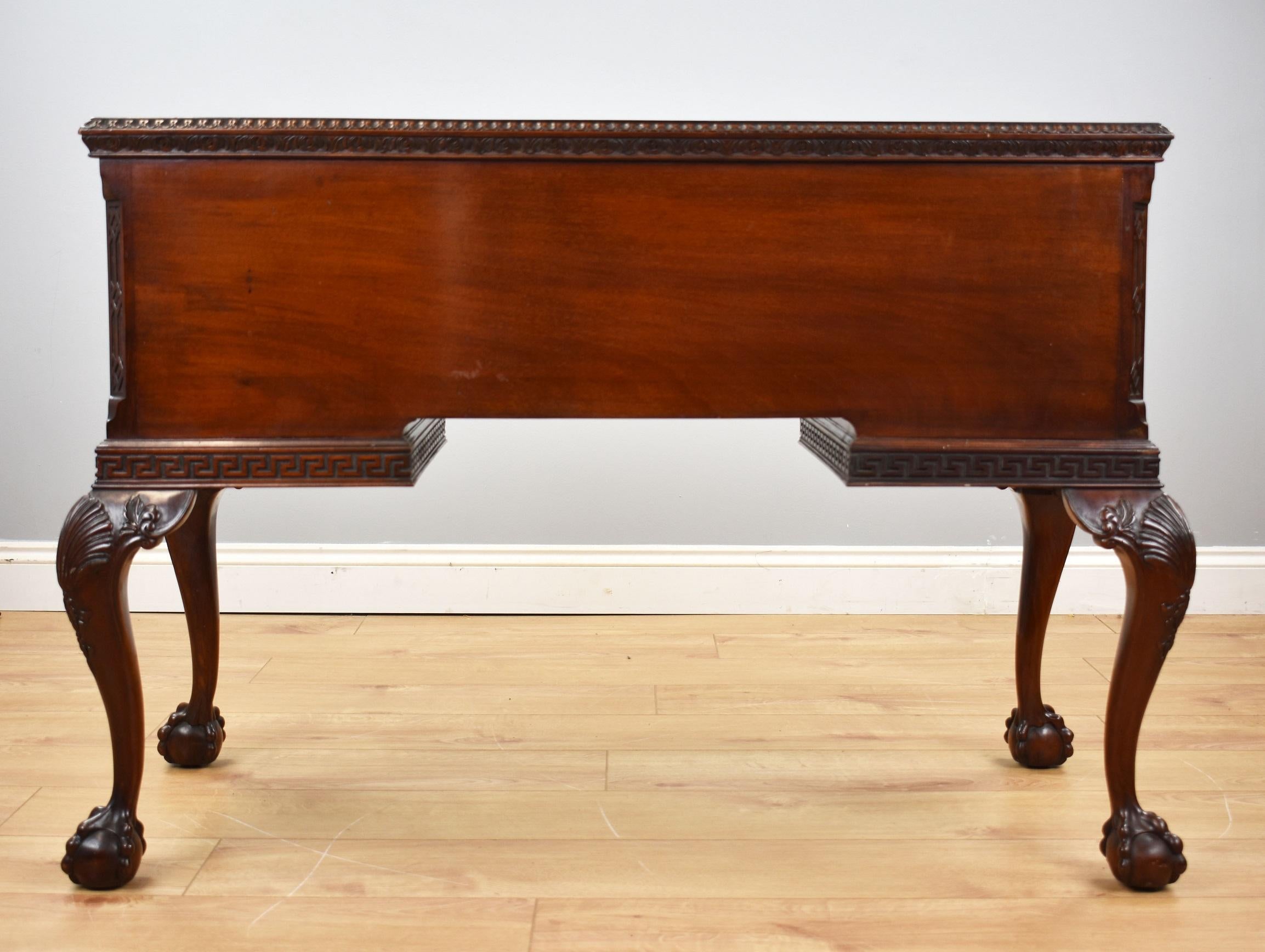 20th Century English Chippendale Flame Mahogany Writing Table 6