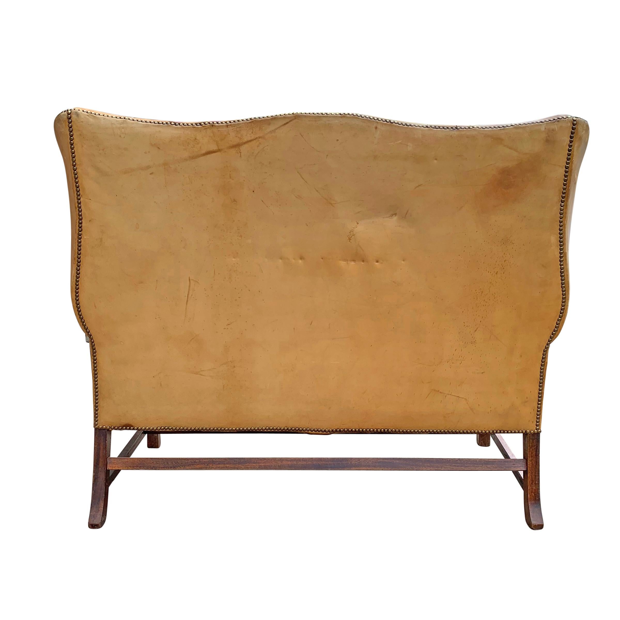 20th Century English Chippendale Style Wingback Settee 7