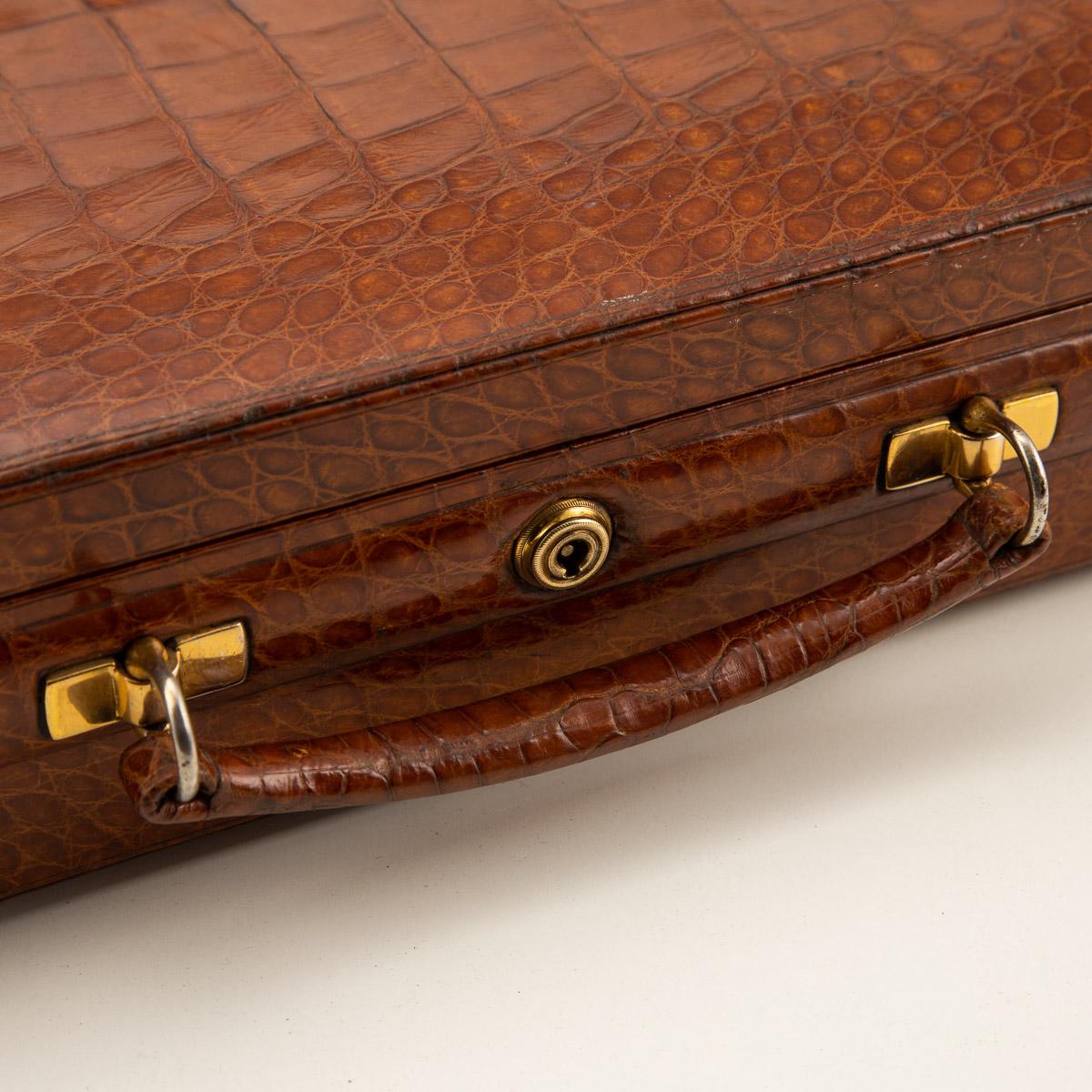 20th Century English Crocodile Jewellery Case, J C Vickery, London, c.1920 14