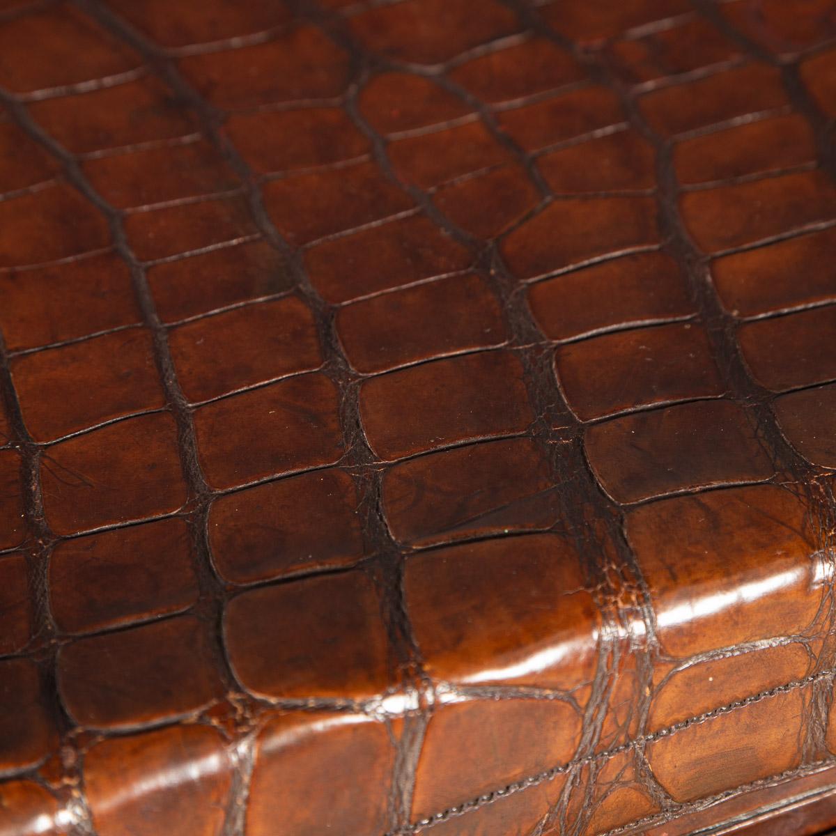 20th Century English Crocodile Leather Suitcase, c.1900 12