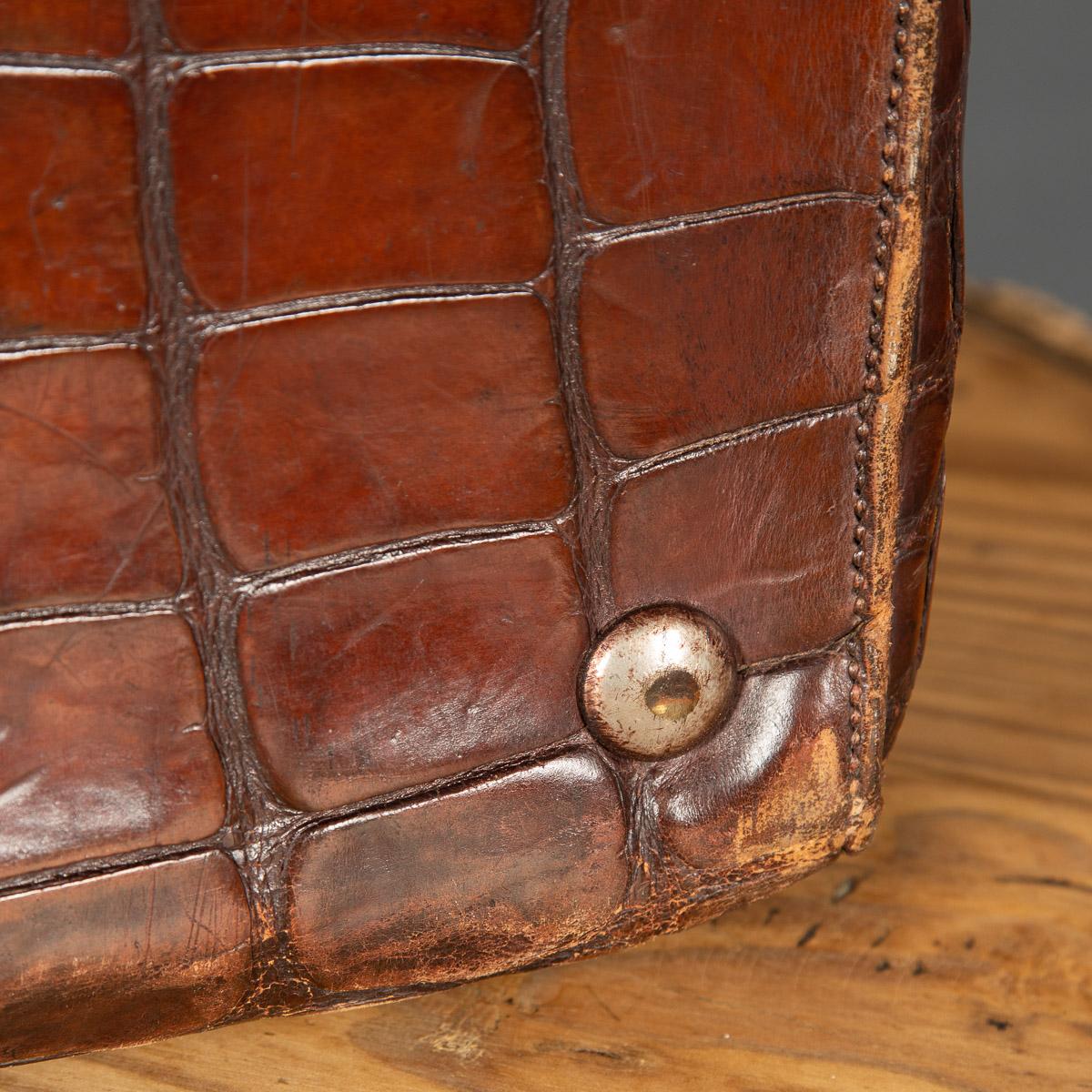 20th Century English Crocodile Leather Suitcase, c.1900 15