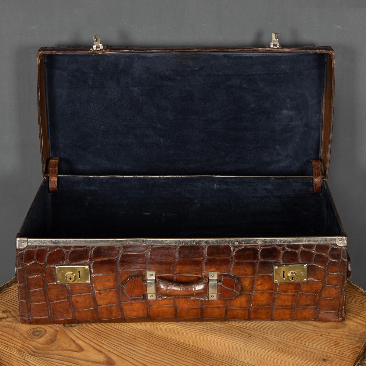 20th Century English Crocodile Leather Suitcase, c.1900 2