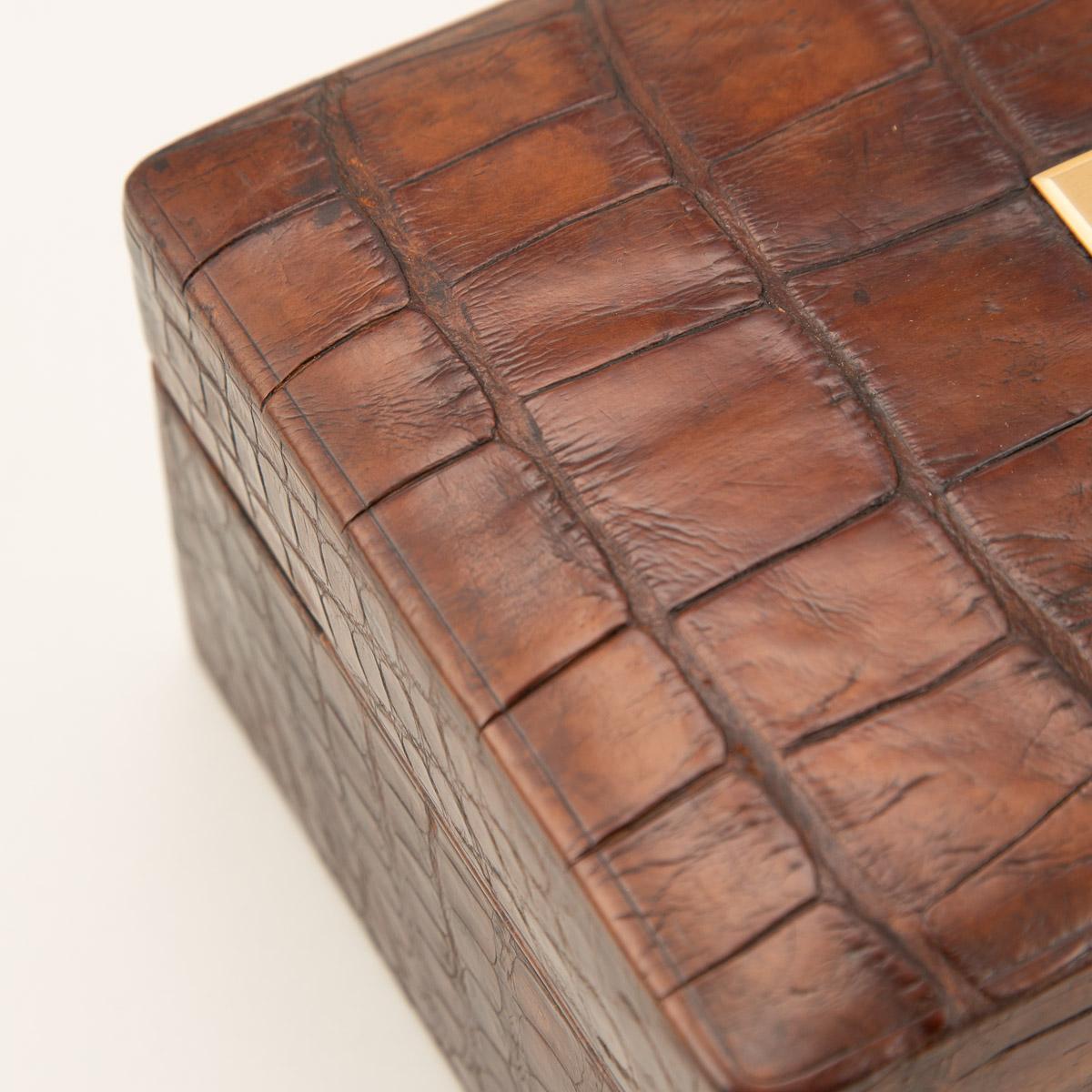 20th Century English Crocodile Travel Jewellery Case, c.1910 13