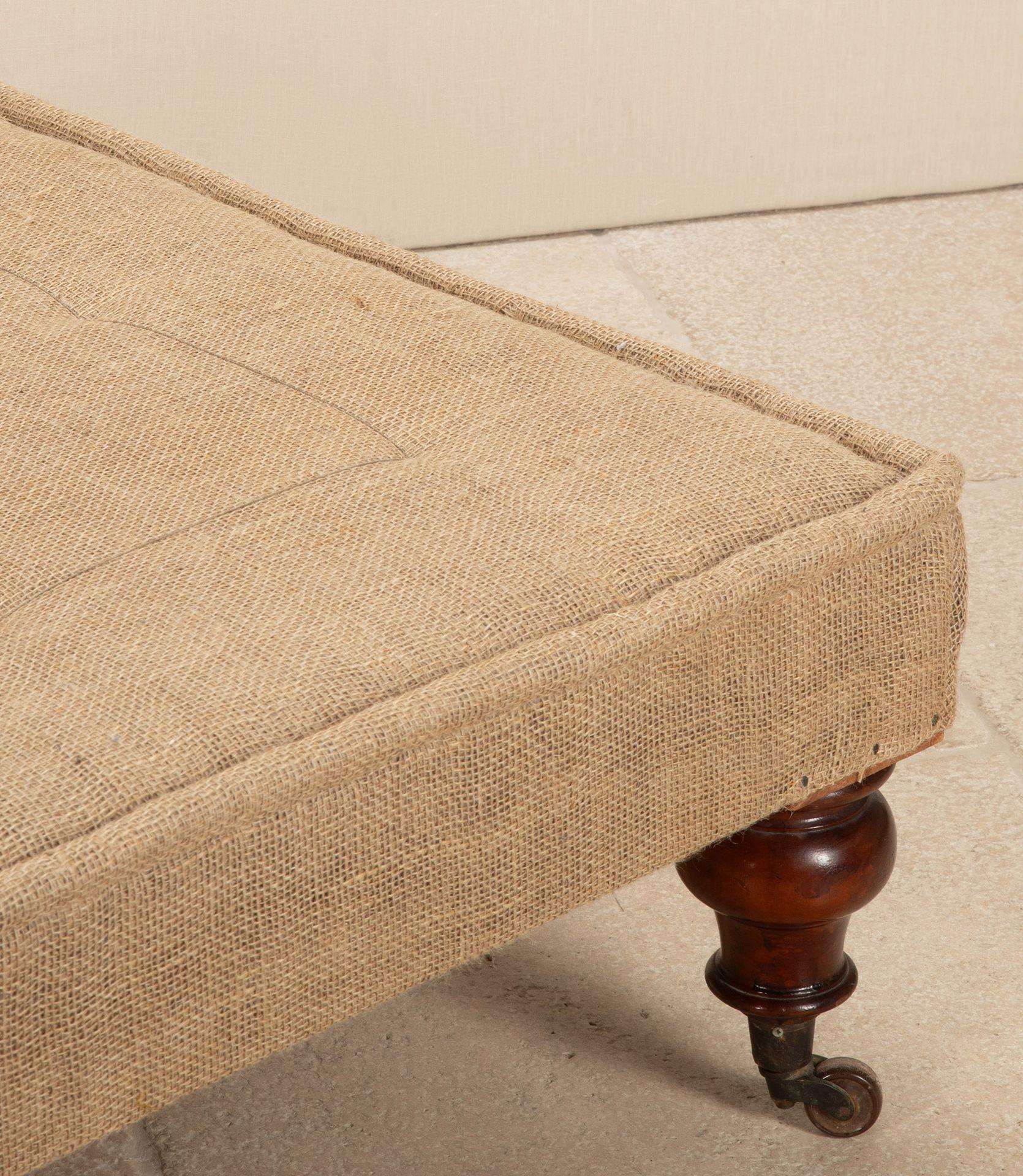 Upholstery 20th Century English Deconstructed Style Ottoman For Sale