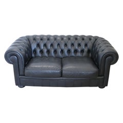 Vintage 20th Century English Design Leather Chesterfield Sofa