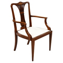 20th Century English Edwardian Inlaid Open Armchair