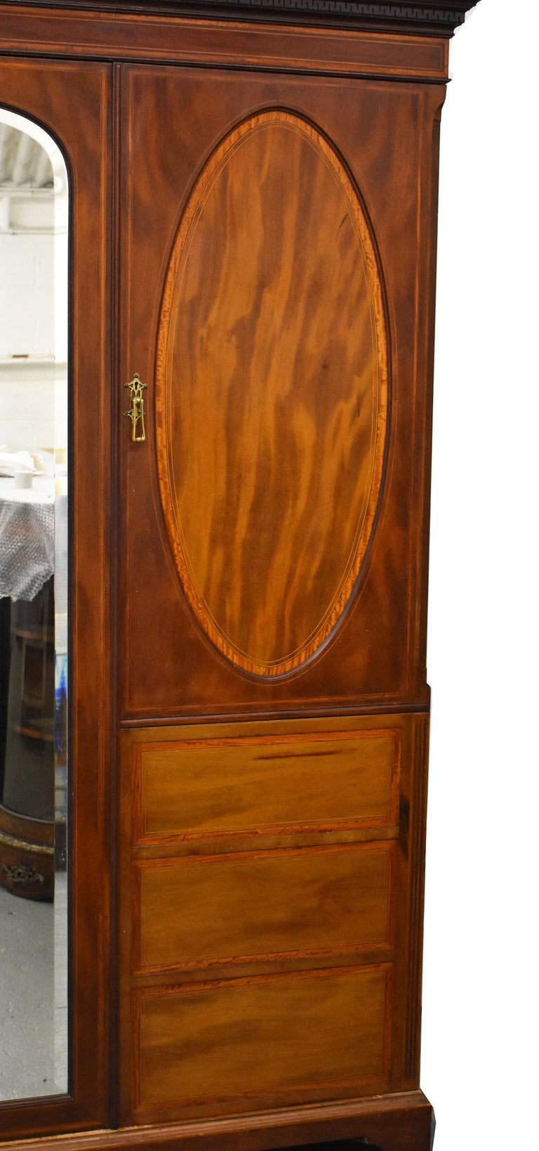 20th Century English Edwardian Mahogany Wardrobe For Sale At 1stdibs