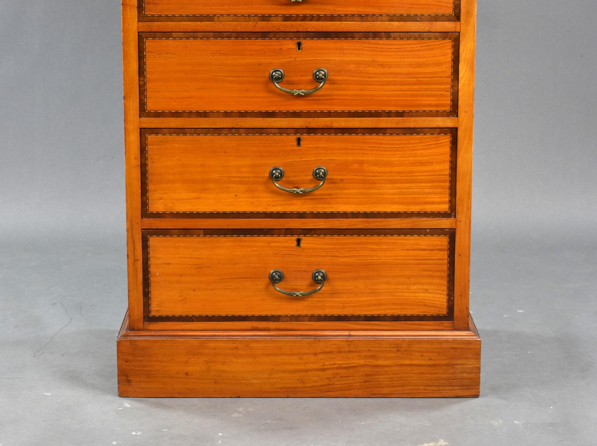 20th Century English Edwardian Satinwood Chest of Drawers For Sale 5