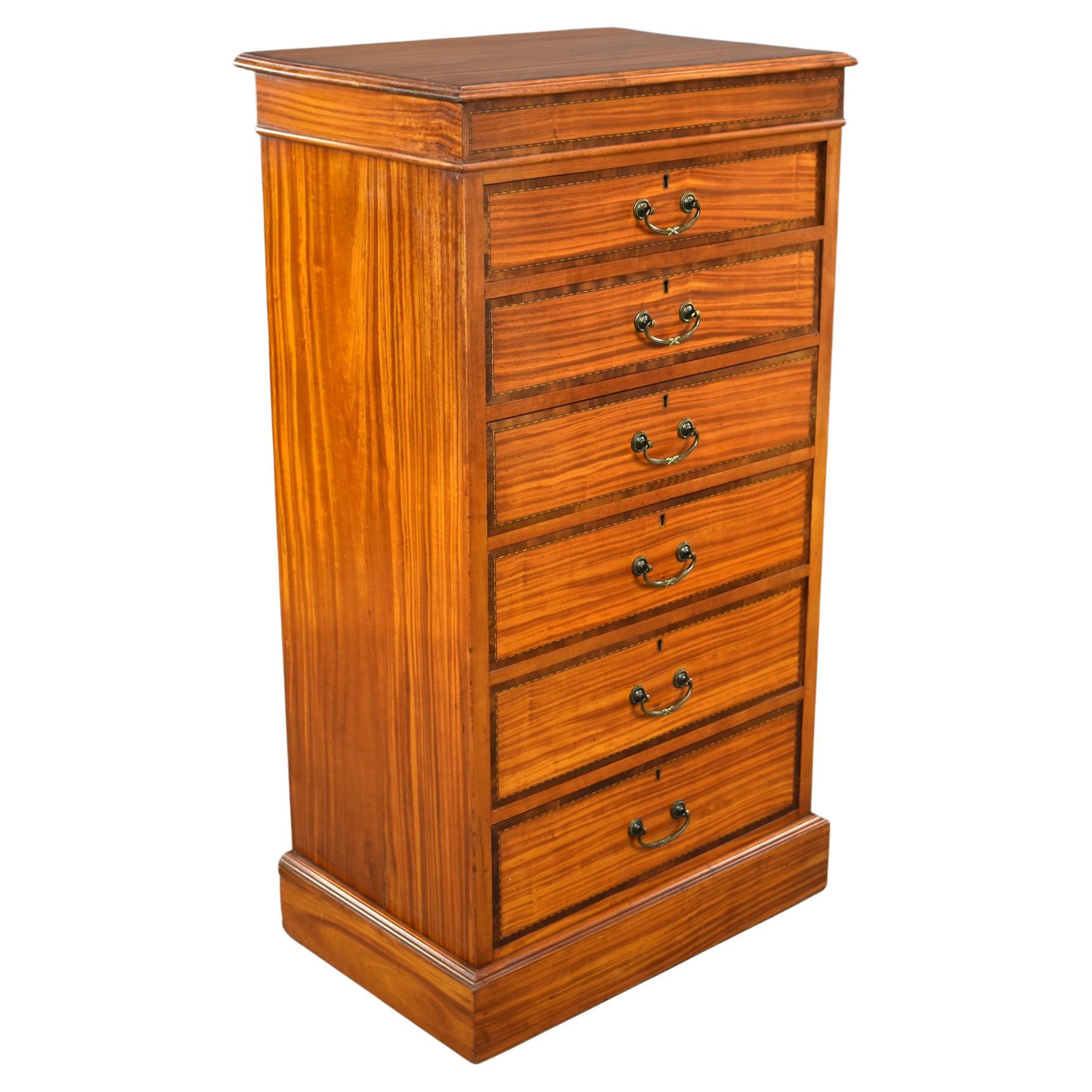 20th Century English Edwardian Satinwood Chest of Drawers For Sale