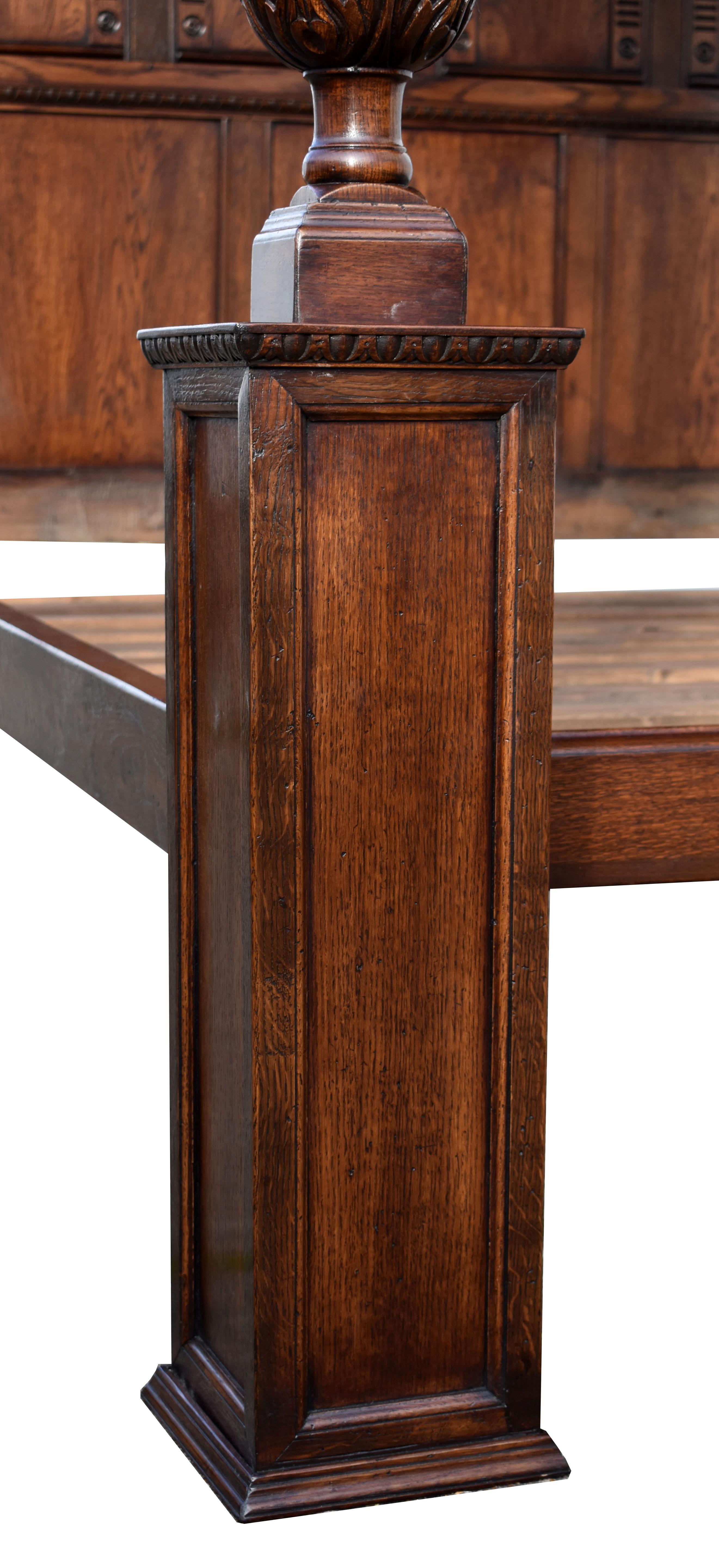 oak 4 poster bed