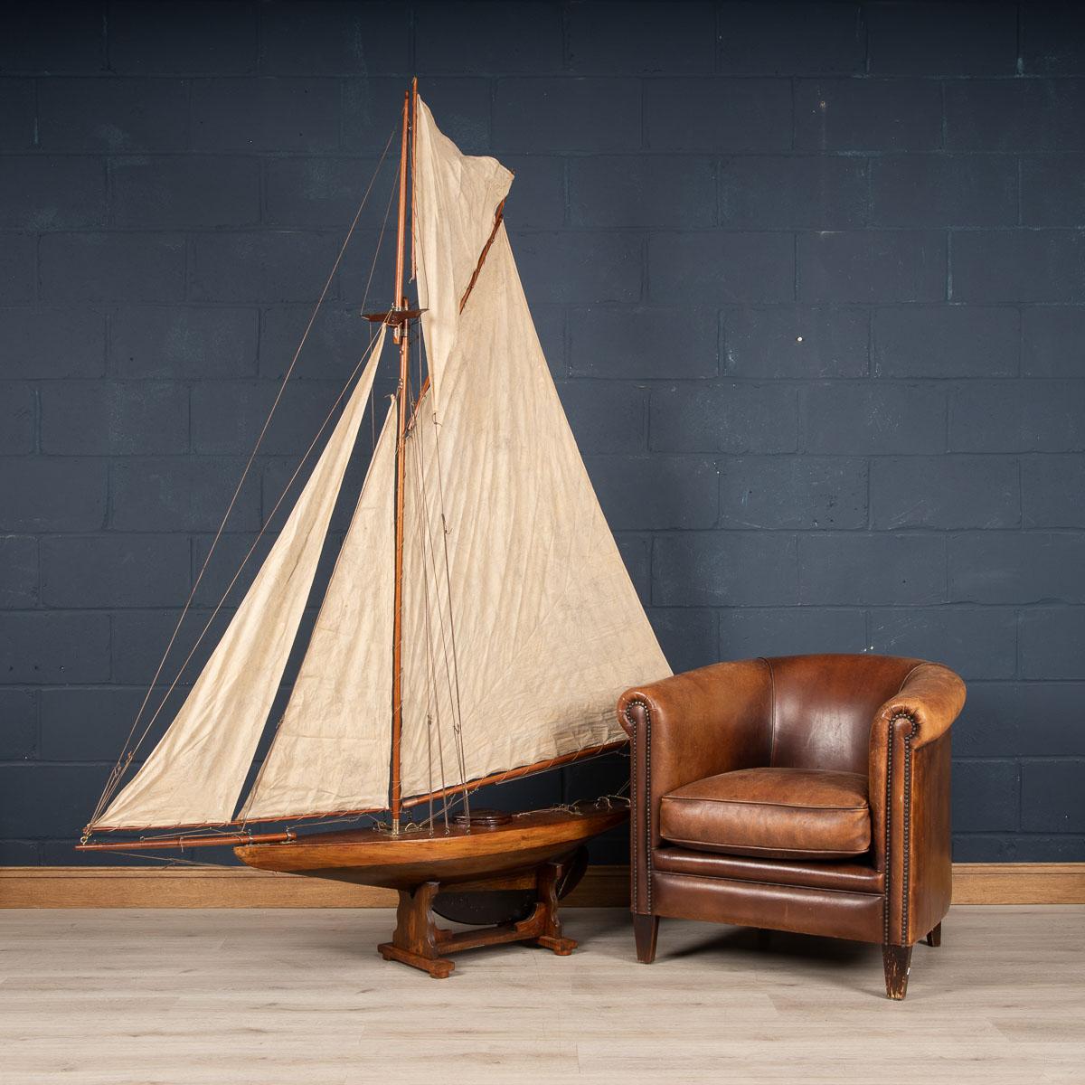 A fantastic antique Gaff Cutter pond yacht, planked on wooden frame dating to the first half of the 20th century. The yacht is an example of British pond racing yacht and would have raced against similar yachts in competitions, club against club,
