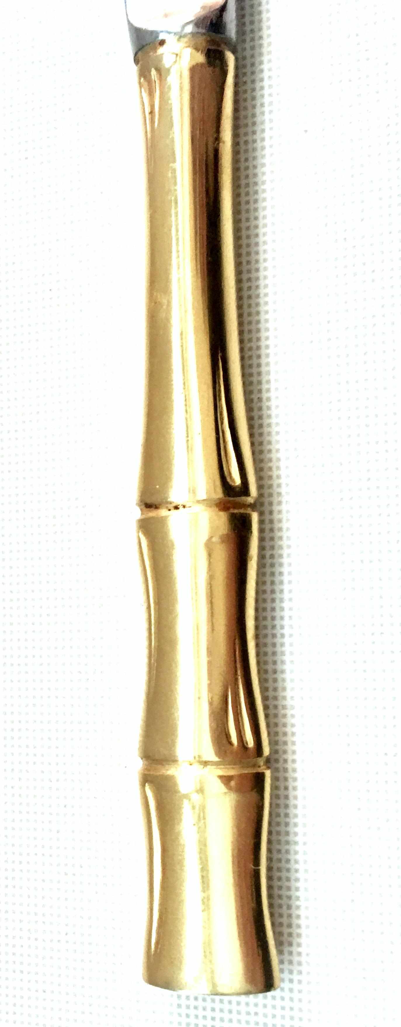 20th Century English Gold Plate Faux Bamboo Flatware by Viners of Sheffield S/94 In Good Condition In West Palm Beach, FL