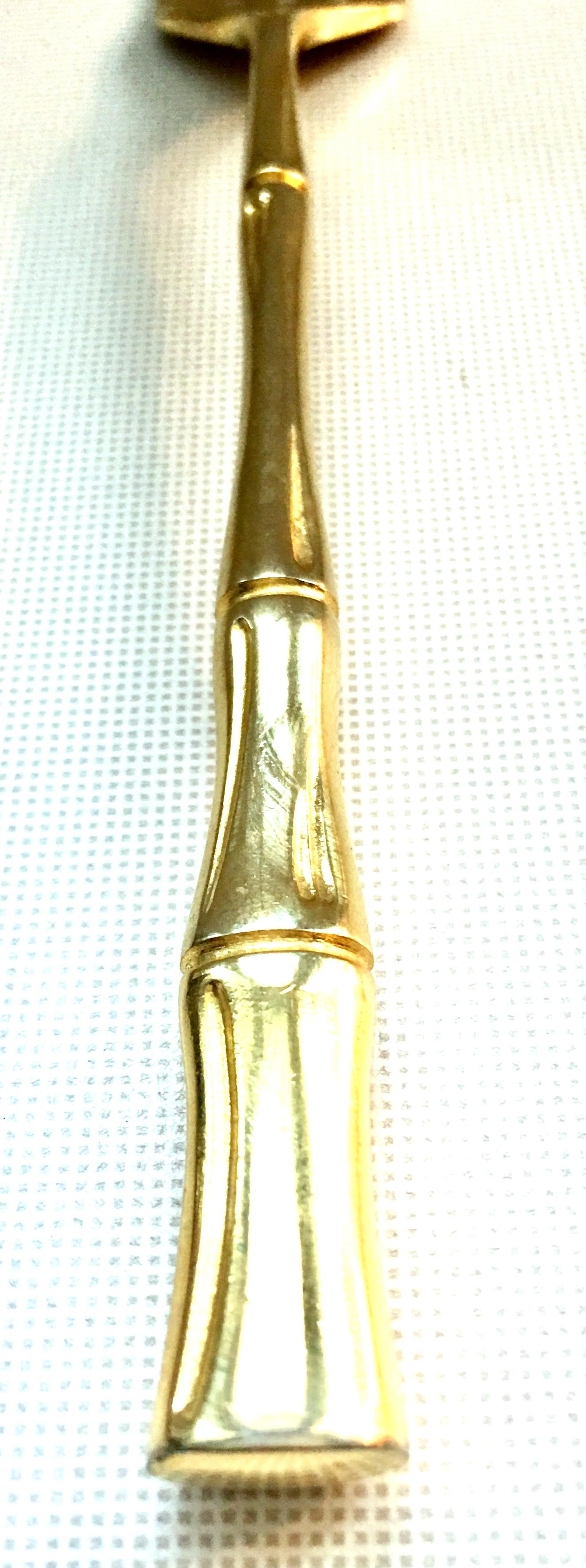 20th Century English Gold Plate Faux Bamboo Flatware by Viners of Sheffield S/94 2