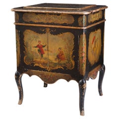 20th Century English Hand Painted in Chinoiserie Used Music Cabinet Motophone