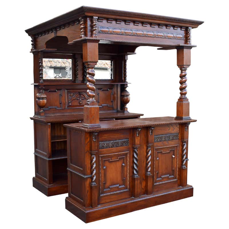 Old Ribbed Bar 19th Century Victorian Mahogany Front and Back Bar For Sale at 1stDibs ...