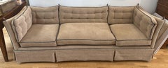 20th Century English Knole Style Sofa with Tufted Upholstery and Finials
