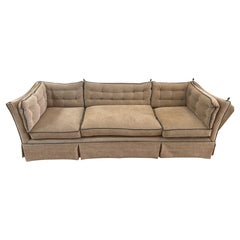 20th Century English Knole Style Sofa with Tufted Upholstery and Finials