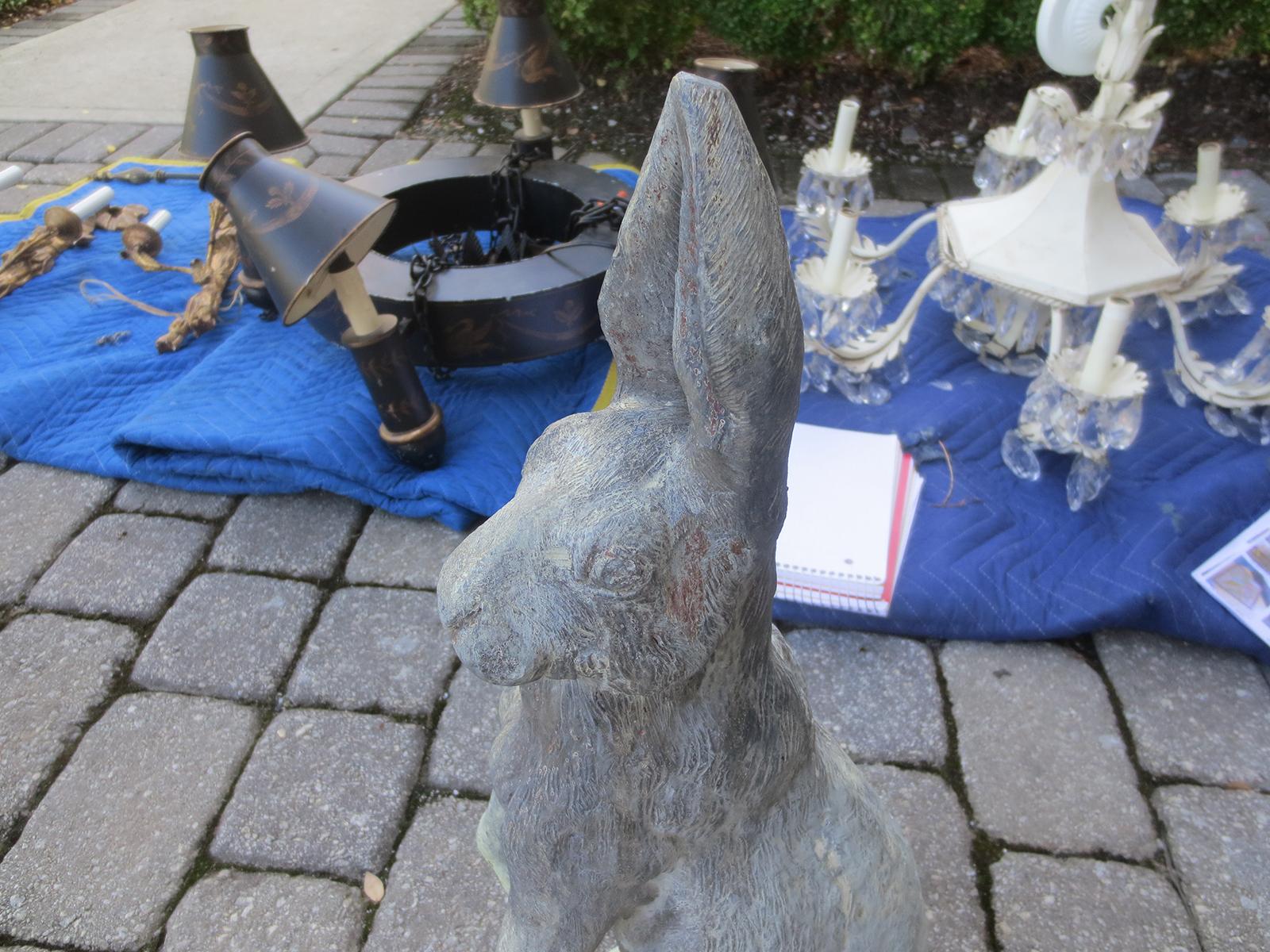 20th Century English Lead Bunny Garden Ornament In Good Condition In Atlanta, GA