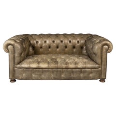 20th Century English Leather Chesterfield Sofa