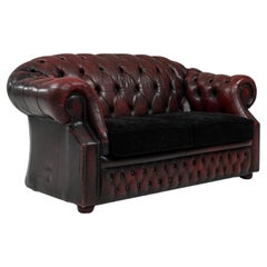 20th Century English Leather Chesterfield Sofa