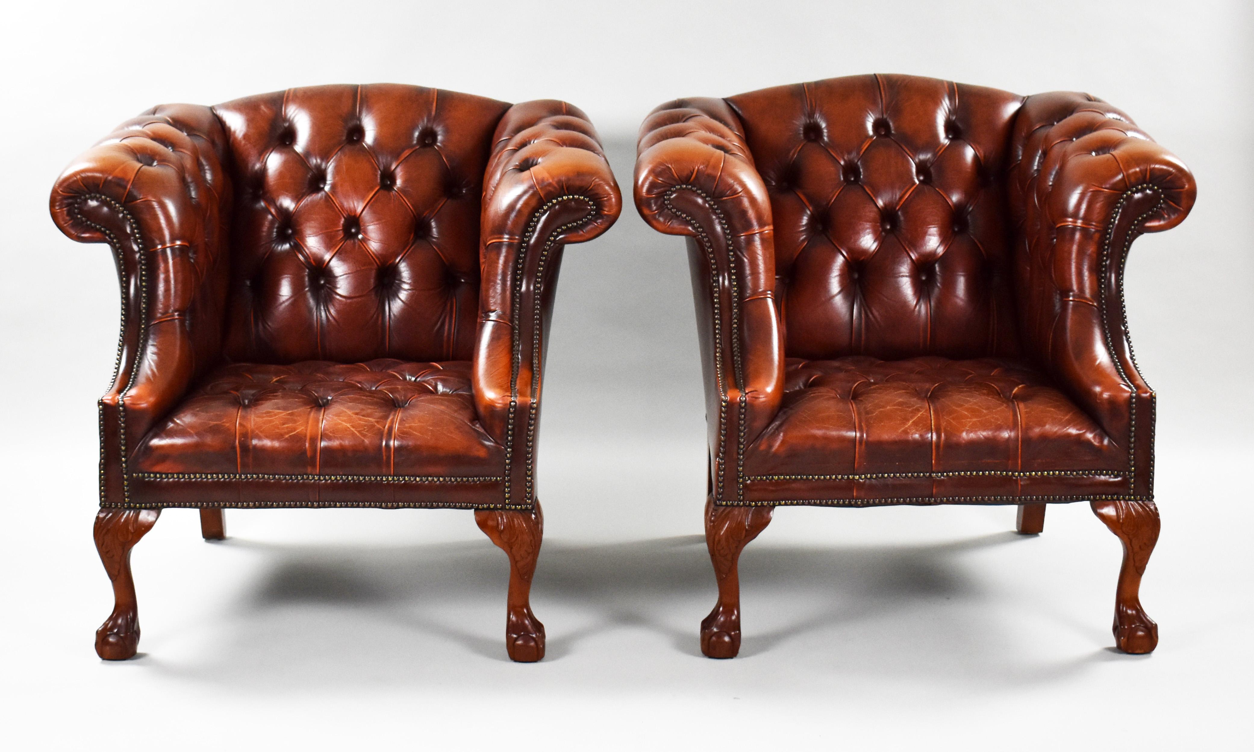 20th Century English Leather Chesterfield Suite 9