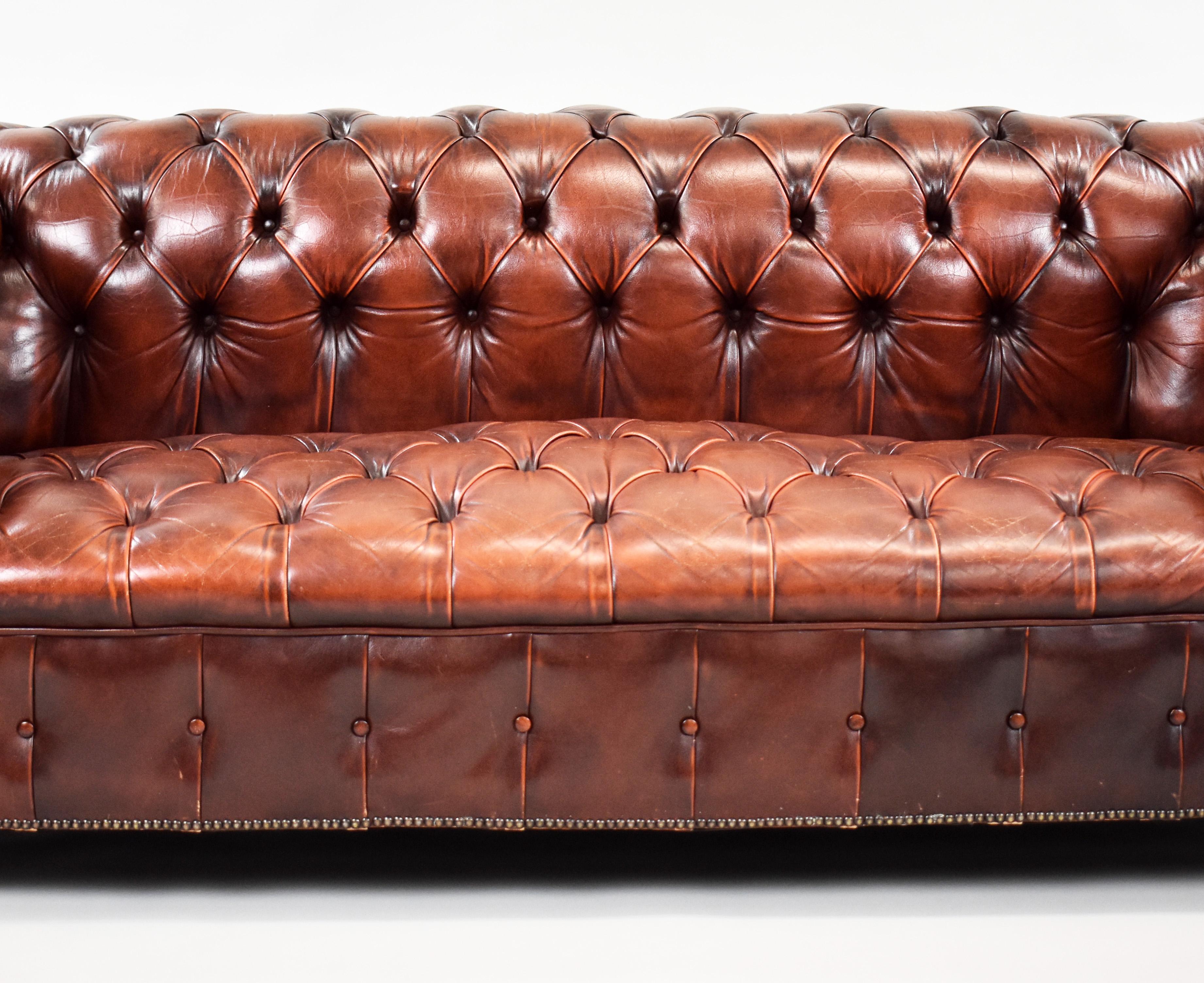 20th Century English Leather Chesterfield Suite 1