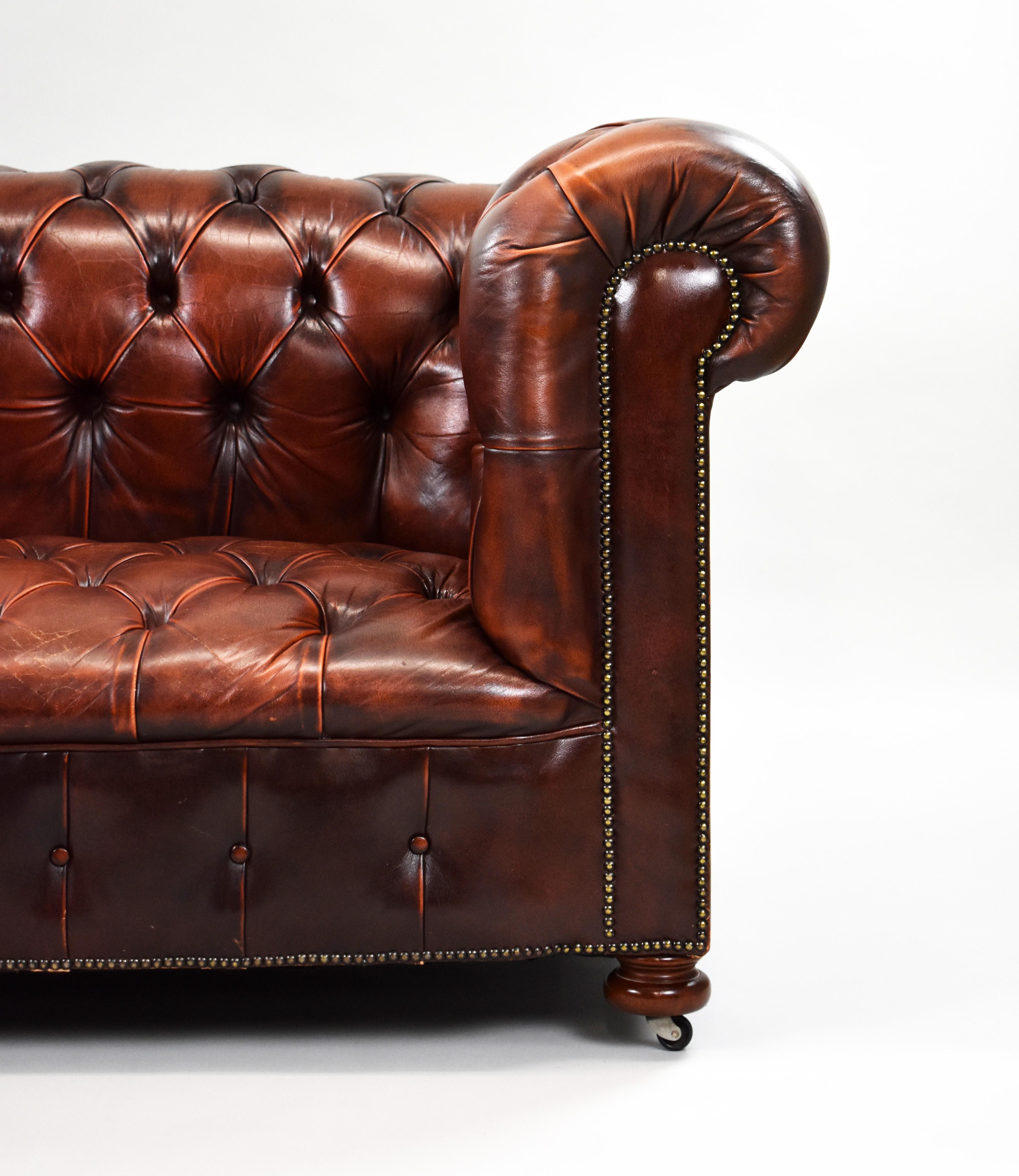 20th Century English Leather Chesterfield Suite 2