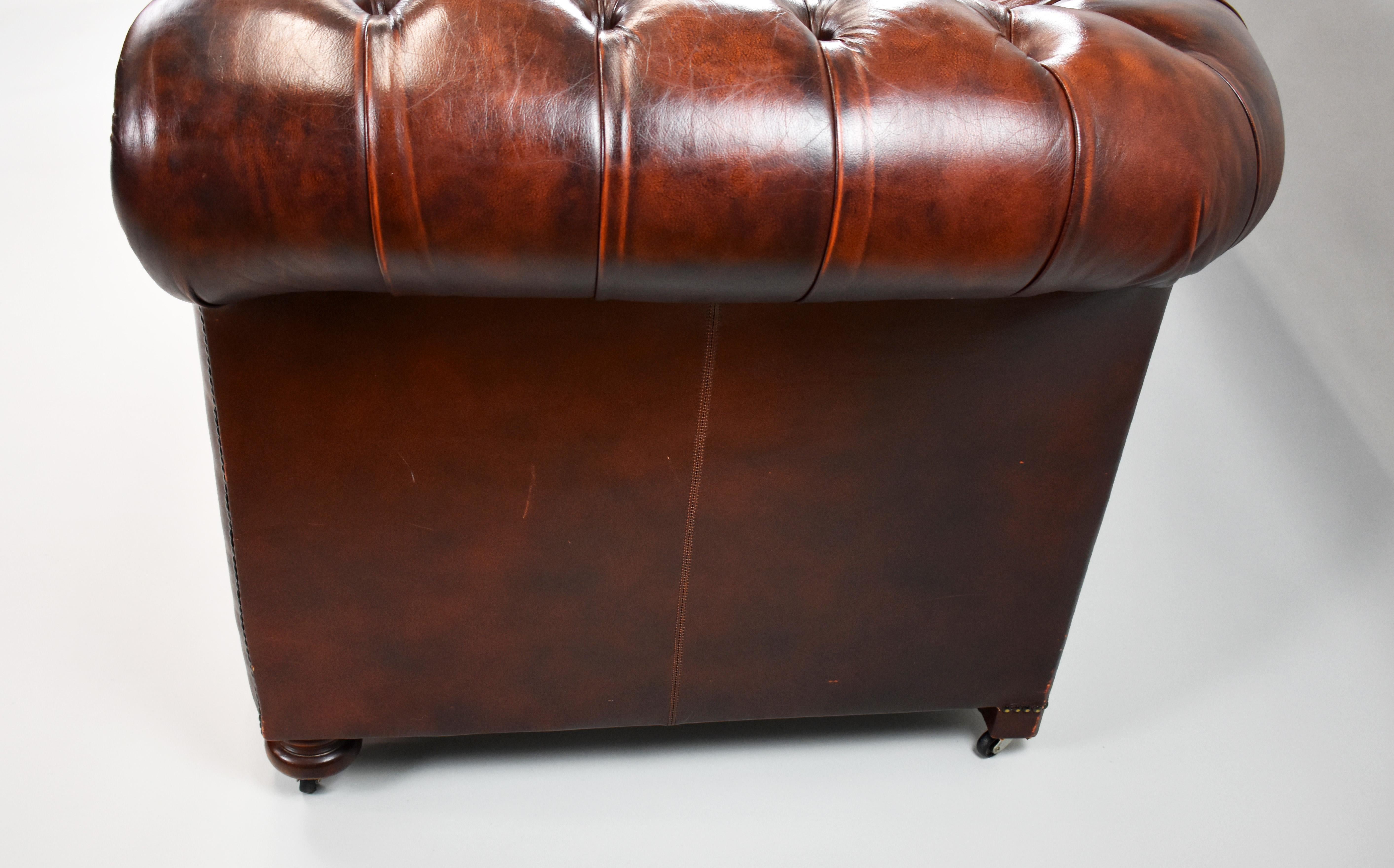 20th Century English Leather Chesterfield Suite 3