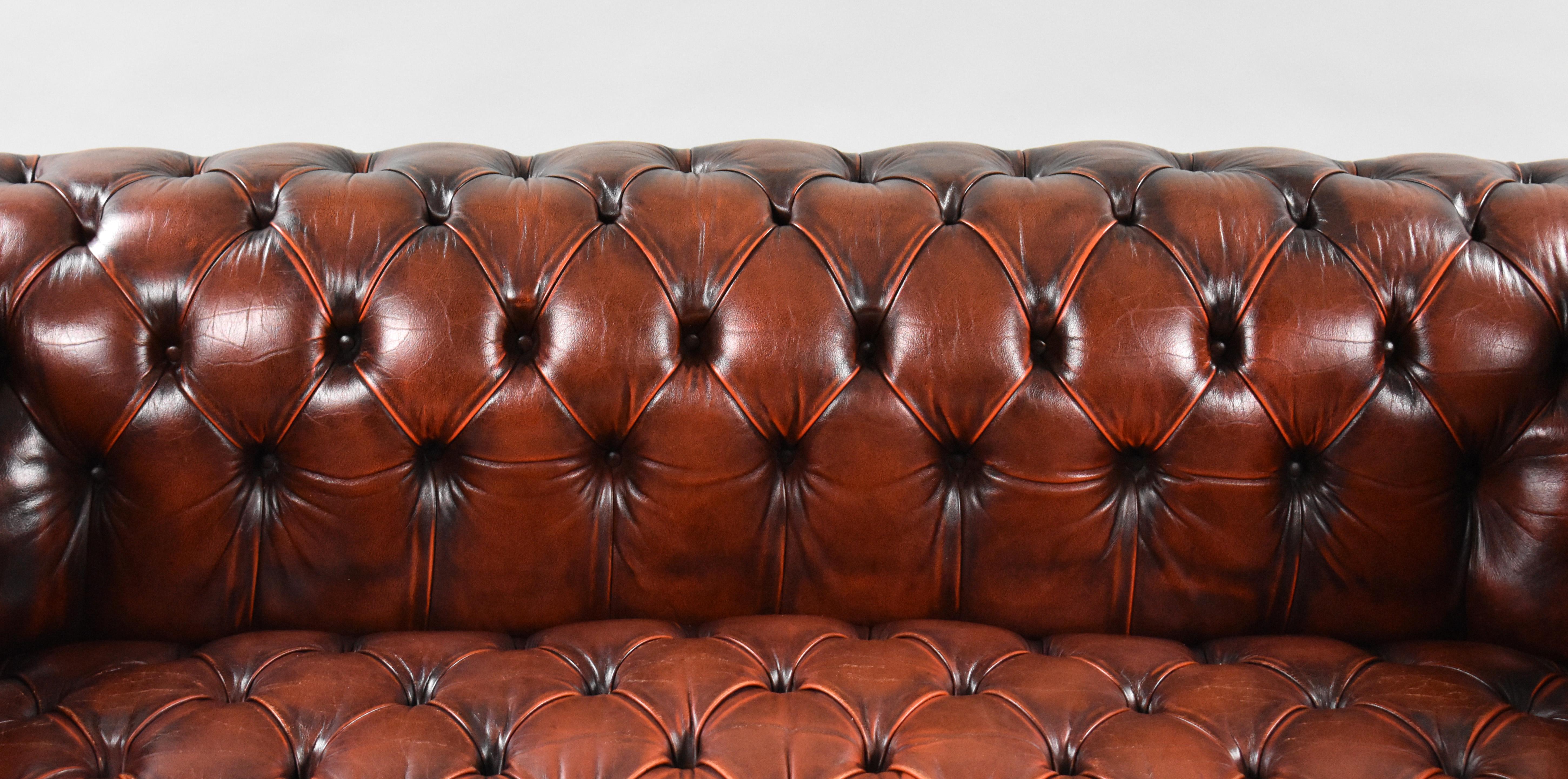 20th Century English Leather Chesterfield Suite 6