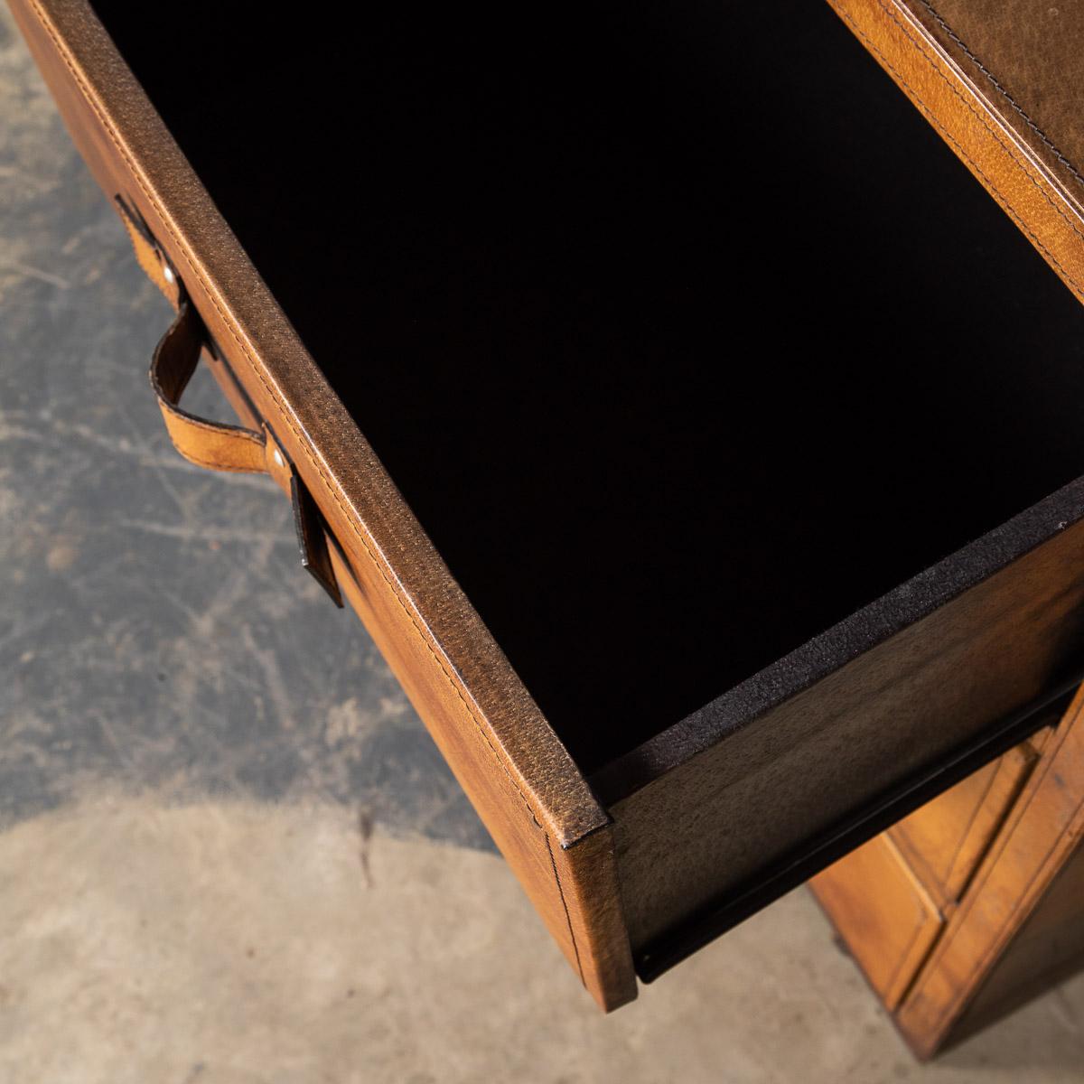 20th Century English Leather Covered Chest of Drawers, C.1970 8