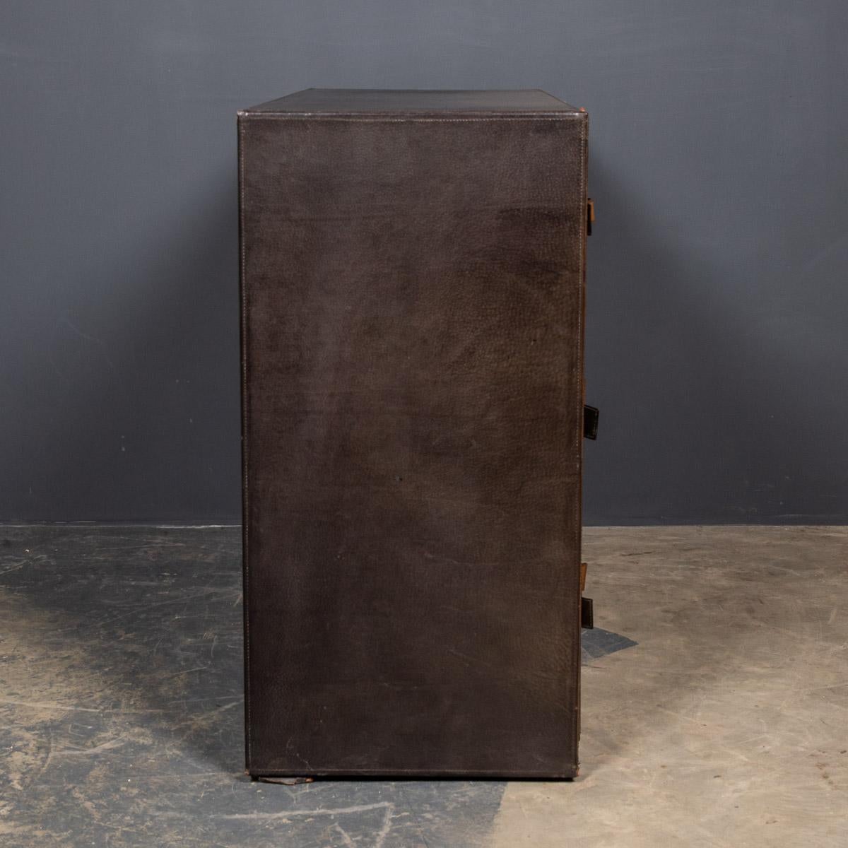 20th Century English Leather Covered Chest of Drawers, C.1970 3