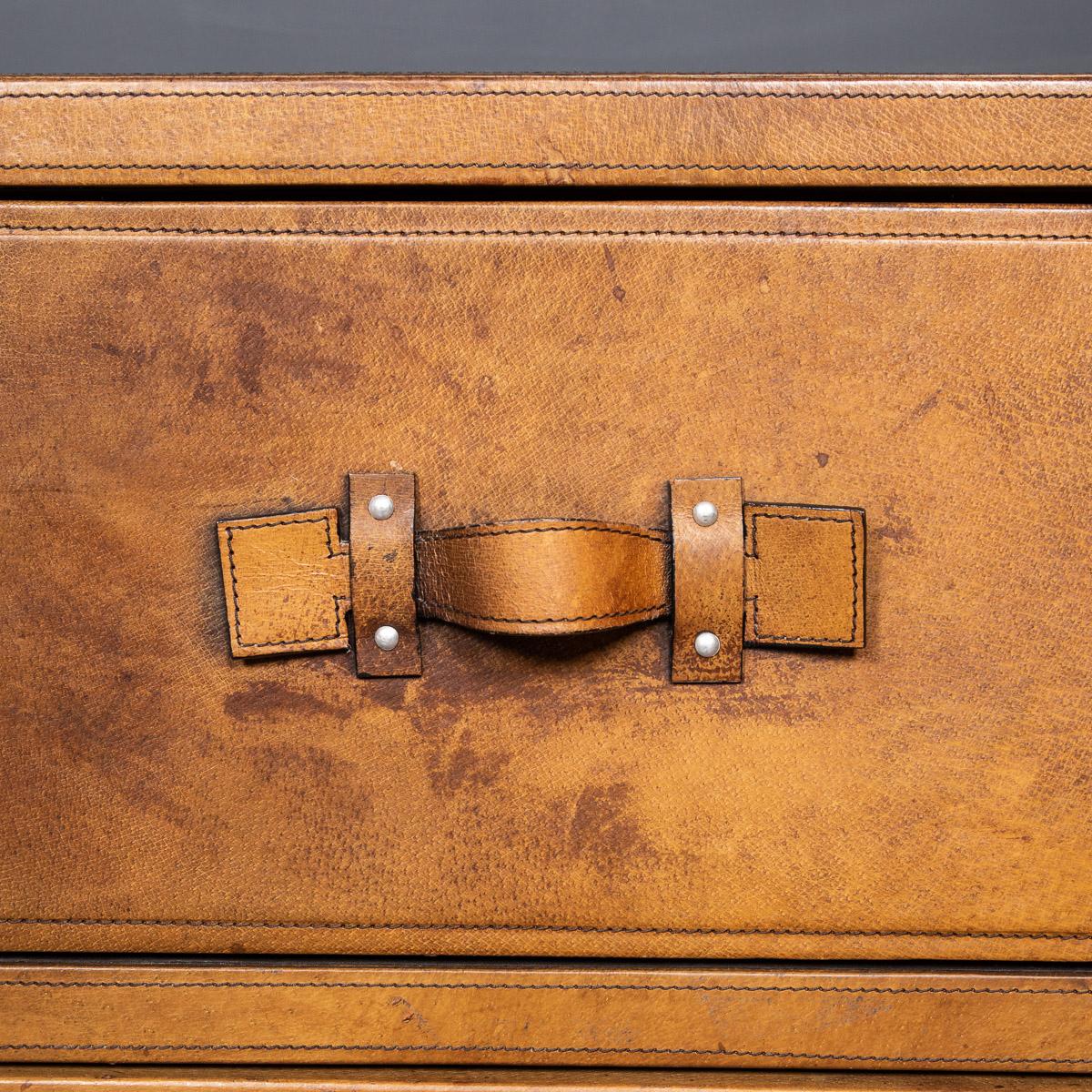 20th Century English Leather Covered Chest of Drawers, C.1970 4