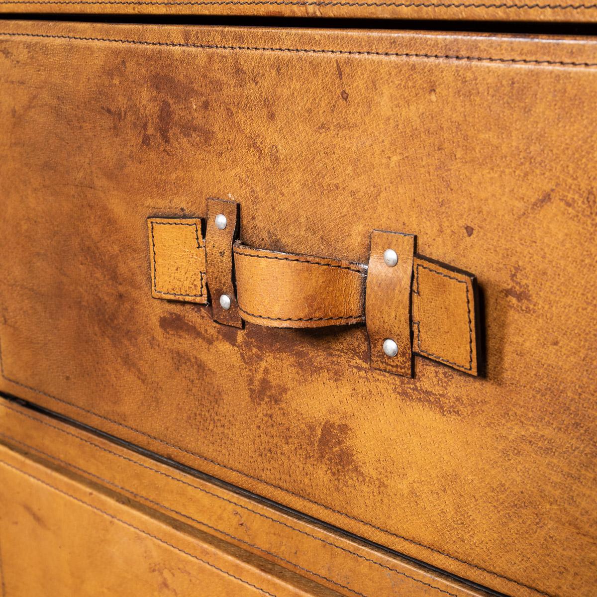 20th Century English Leather Covered Chest of Drawers, C.1970 5
