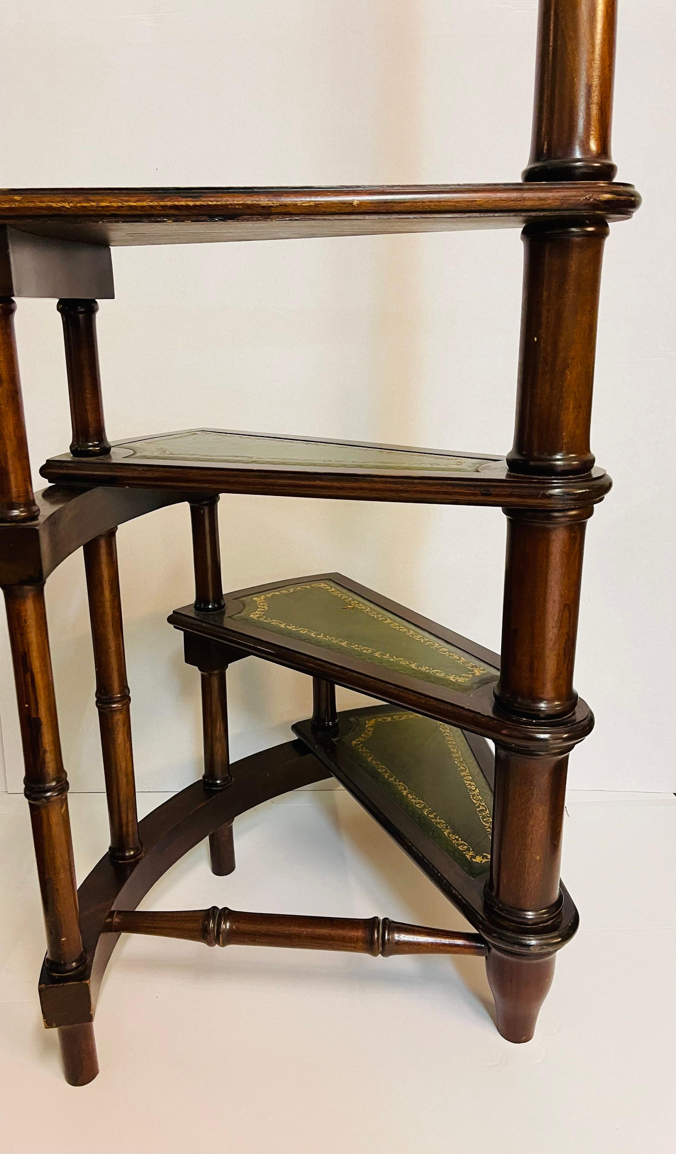 20th Century English Leather Library Step or Stairs / Stepladder, Victorian 6