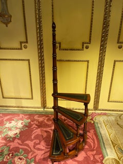 20th Century English Leather Library Step or Stairs / Stepladder, Victorian