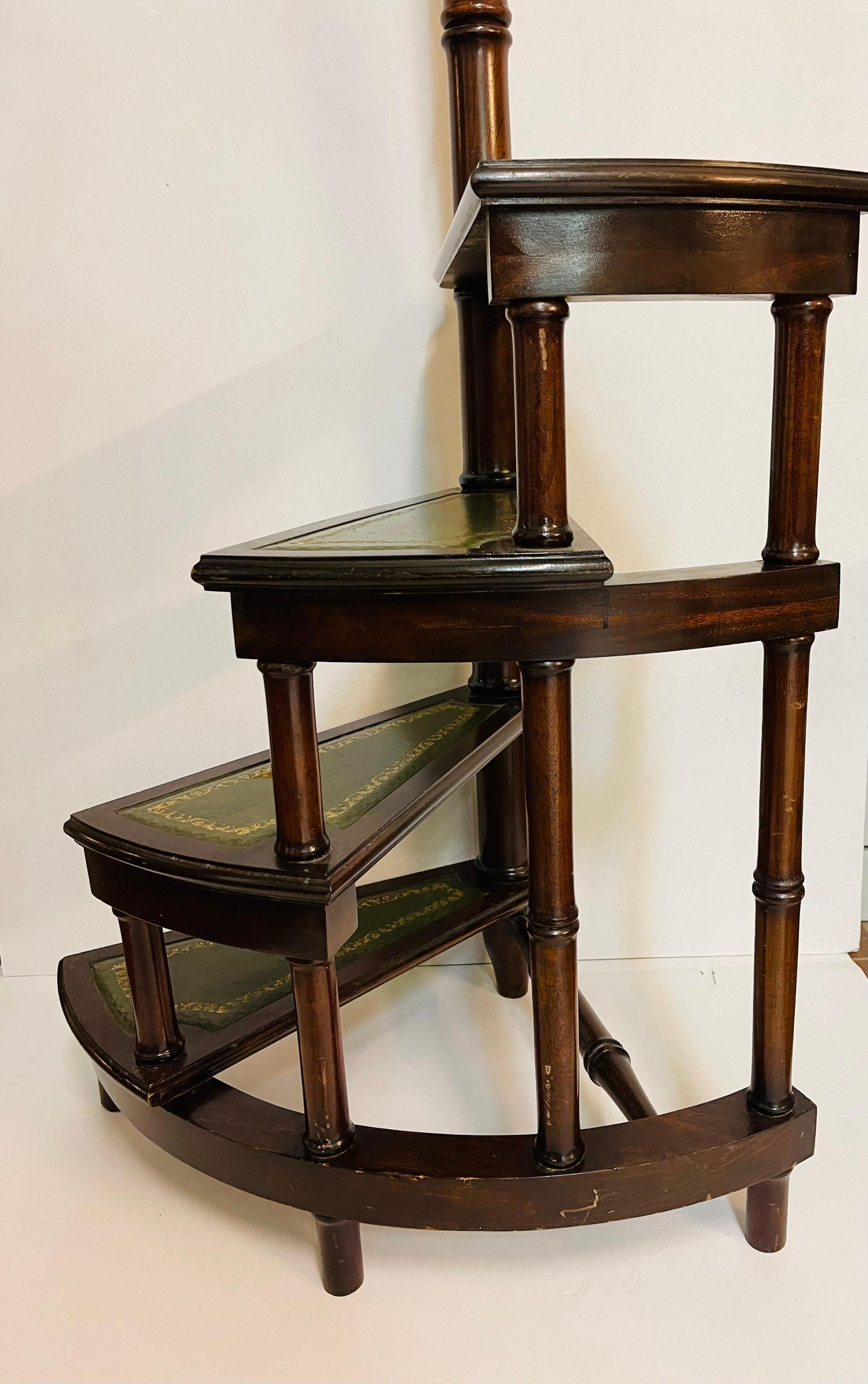 20th Century English Leather Library Step or Stairs / Stepladder, Victorian 5
