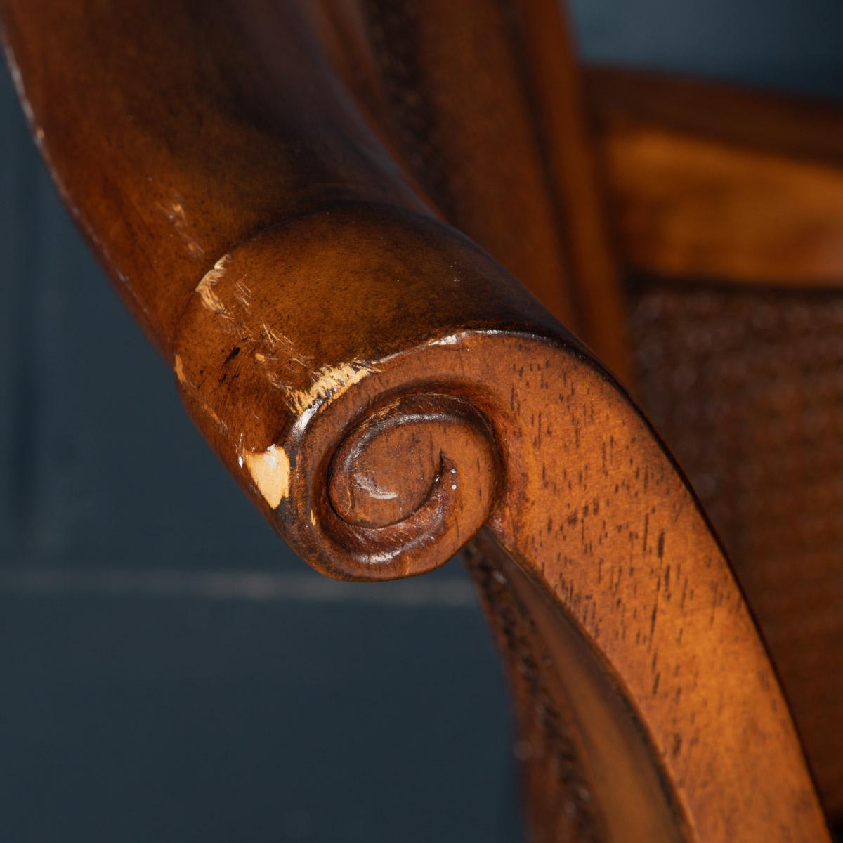 20th Century English Leather & Rattan Armchairs 10
