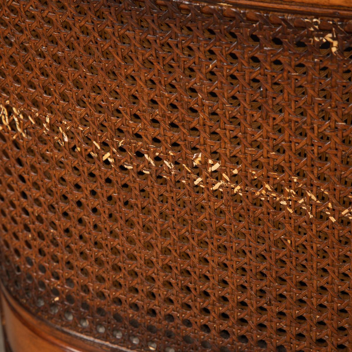 20th Century English Leather & Rattan Armchairs 11