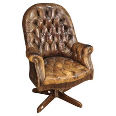 fauteuil inclinable en cuir anglais du 20e siècle, 1930