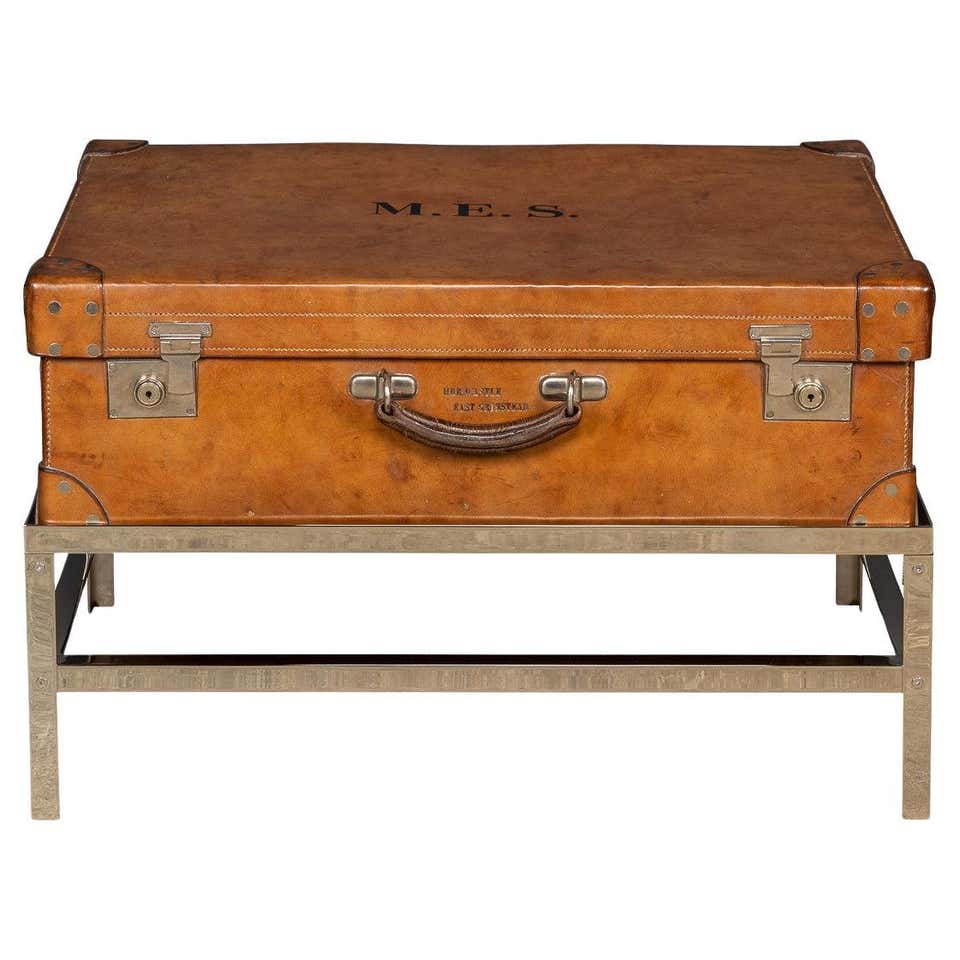 Antique English Military Metal Trunk on Stand For Sale at 1stDibs ...